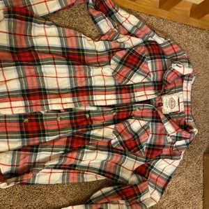 red and multi colored flannel